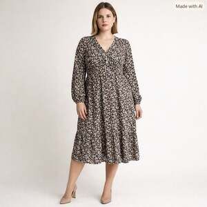 Torrid Studio Knit Surplice Tiered Floral Dress Size XXL 18-20 NWT